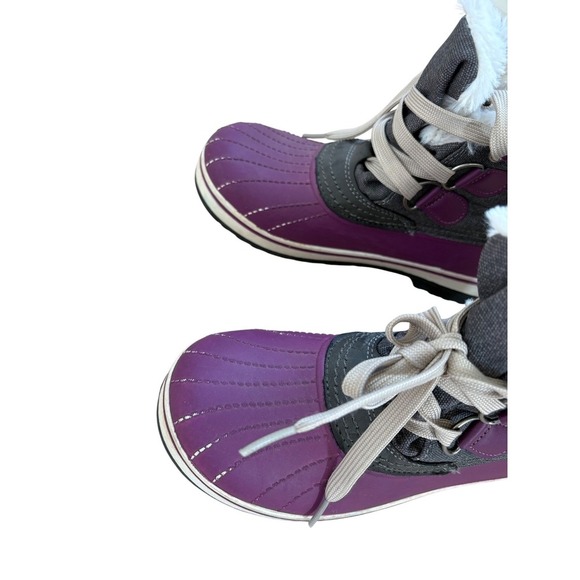 Ozark Trail Purple Snow Boots‎ Winter Boots Faux Fur Lined Girls Size 6 - Picture 9 of 10